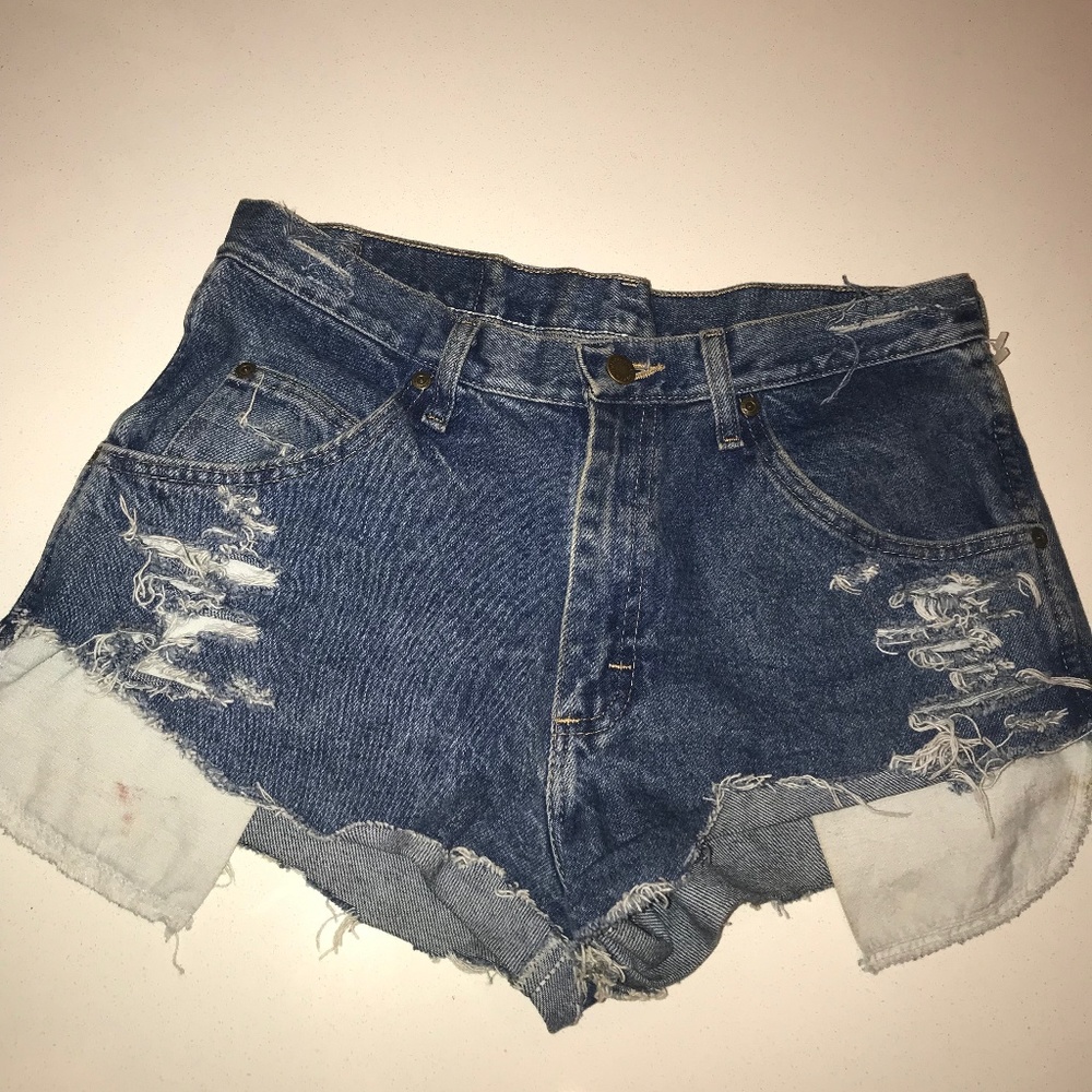 Wrangler high waisted cheeky denim shorts